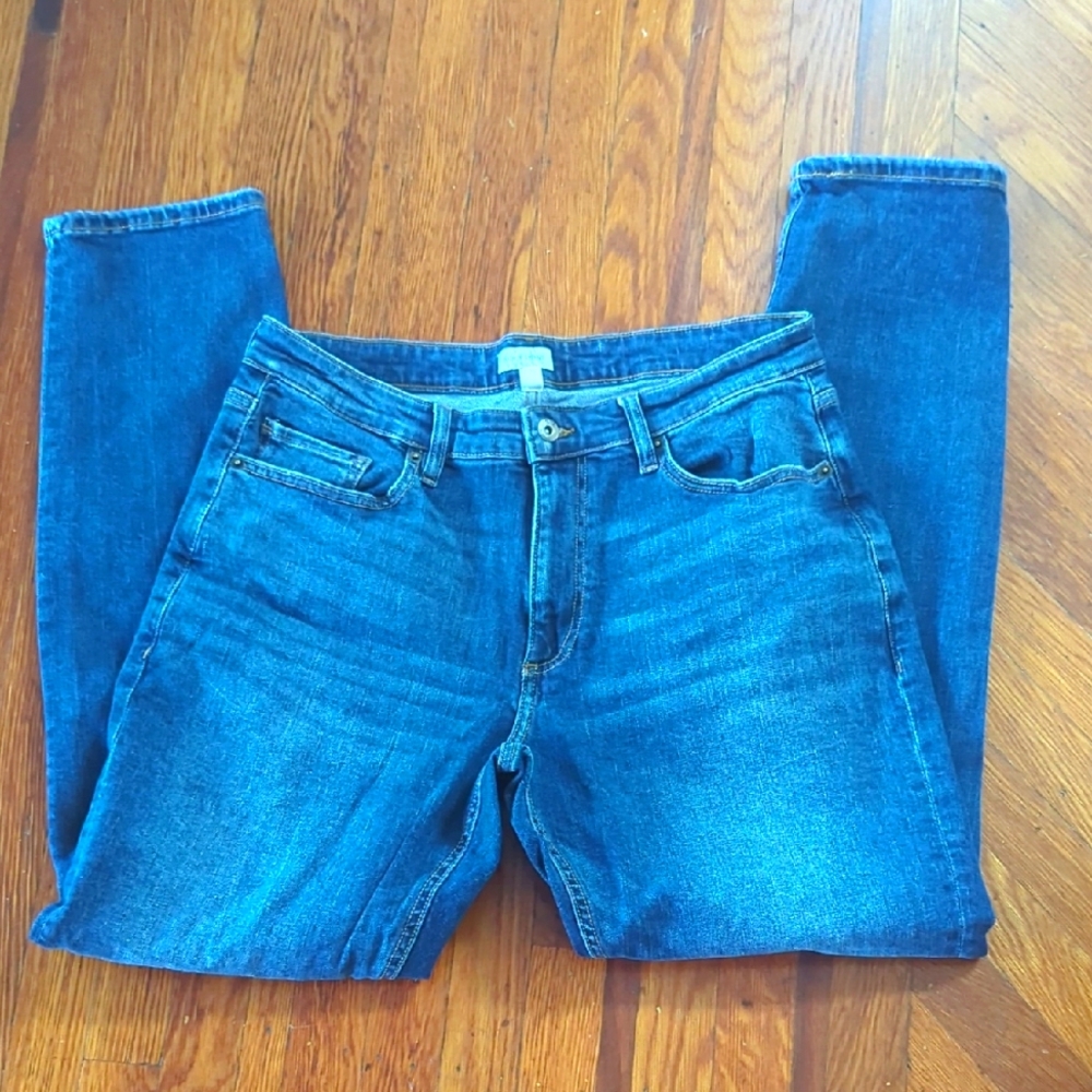 Sun + Stone Men's Blue Straight Leg Jeans with Faded Details Size 34W 30L